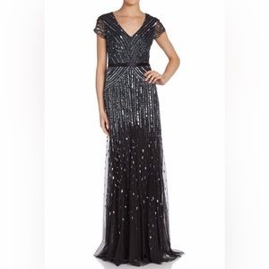 Adrianna Papell Black Embellished Gown